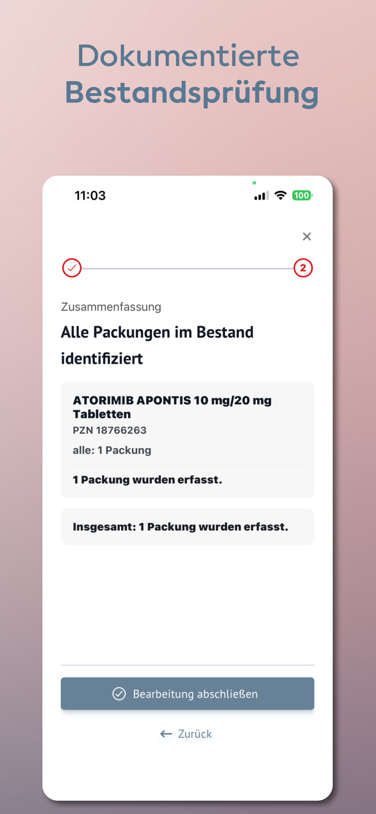 Dokumentierte Bestandsprüfung